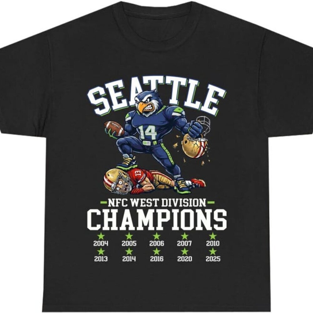 Seattle Football NFC West Division Champs 2025 Shirt, Seattle Football T Shirt